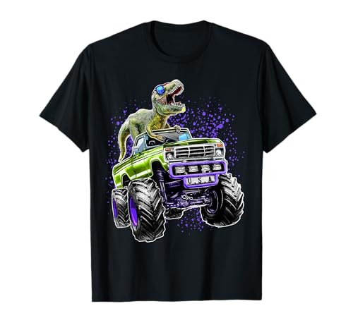 Awesome T Rex Dinosaurier Monster Truck Geburtstagsgeschenk Jungen Kinder T-Shirt von Patriotic Dinosaur Monster Truck Apparel