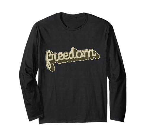 Vintage Freedom Minimalistisches Design für Patriot Männer Frauen Langarmshirt von Patriotic Freedom Retro Simple Design