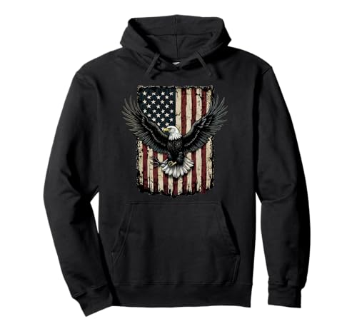 Patriotische Vintage-Grafik für Herren – Adler USA amerikanische Flagge Pullover Hoodie Patriotische Vintage-Grafik für Herren – Adler USA amerikanische Flagge Pullover Hoodie von Patriotic Gifts