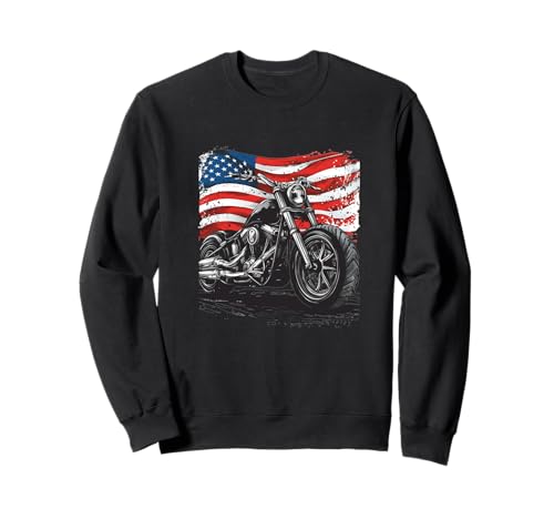 Patriotisches Motorrad mit USA-Look für Erwachsene und Kinder Sweatshirt von Patriotic Motorcycle Outfit