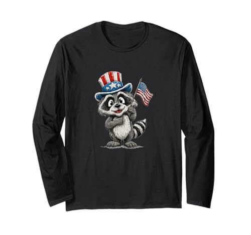 Süßes Waschbär-Kostüm für US-Erwachsene und Kinder Langarmshirt Süßes Waschbär-Kostüm für US-Erwachsene und Kinder Langarmshirt von Patriotic Raccoon Outfit