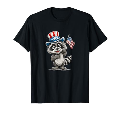 Süßes Waschbär-Kostüm für US-Erwachsene und Kinder T-Shirt von Patriotic Raccoon Outfit