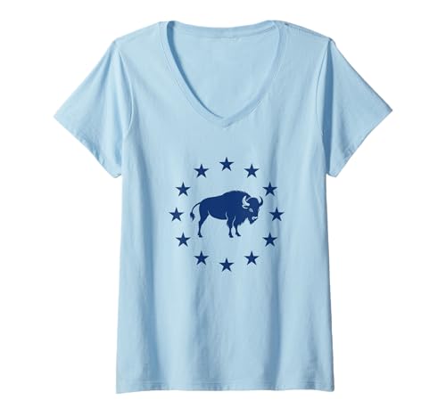 Damen Buffalo Strong - American Heritage Pride T-Shirt mit V-Ausschnitt von Patriotic Stuff