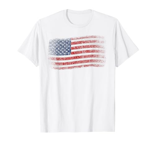 Amerikanische Flagge Männer Frauen Gedenktag 4. Juli USA Flagge T-Shirt von Patriotic Veterans American Flag Novelty Styles