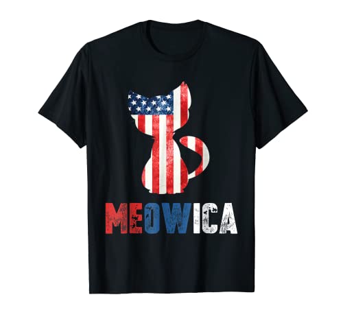 Meowica 4. Juli USA Amerikanische Flagge Männer Frauen T-Shirt von Patriotische 4. Juli Familie passende