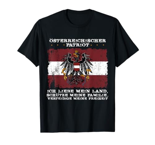Österreichischer Patriot mit Österreich Adler Herren Damen T-Shirt Österreichischer Patriot mit Österreich Adler Herren Damen T-Shirt von Patriotische Design Idee für Österreicher