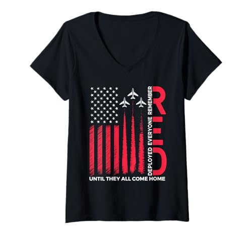 Damen R.E.D Remember Everyone Deployed Until They All Come Home T-Shirt mit V-Ausschnitt Damen R.E.D Remember Everyone Deployed Until They All Come Home T-Shirt mit V-Ausschnitt von Patriotische Solidarität R.E.D Remember Everyone