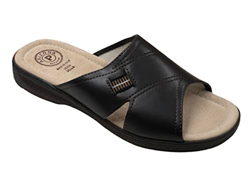 Patrizia Azzi Arizona Herren Hausschuhe Made in Italy Fußbett aus echtem Leder gekreuztes Obermaterial, T Moro, 44 EU von Patrizia Azzi