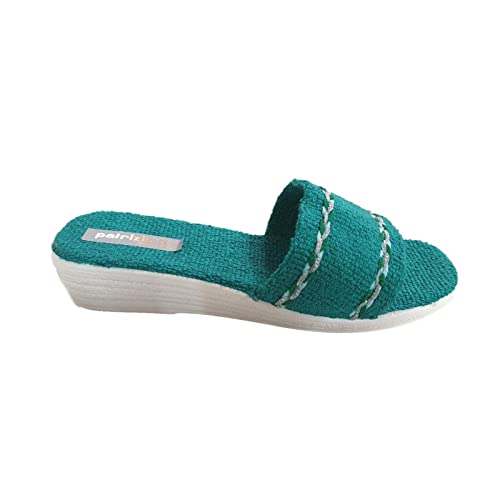 Patrizia Azzi Damen Hausschuhe Frottee Sommer Haus Meer Pool Spa aus Frottee 100% Art. 174, Minze, 40 EU von Patrizia Azzi