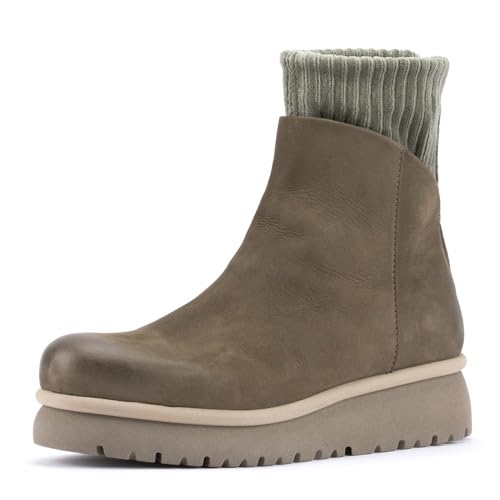 Patrizia Bonfanti Yaya Nabuk Brown Leather Ankle Boot Woamn Grün Military Military 40 EU von Patrizia Bonfanti