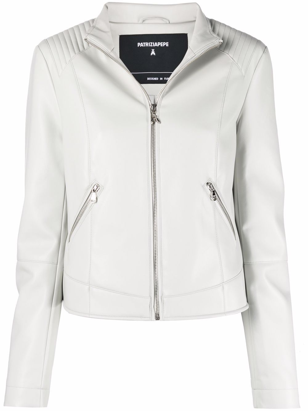 Patrizia Pepe Bikerjacke aus Faux-Leder - Grau von Patrizia Pepe