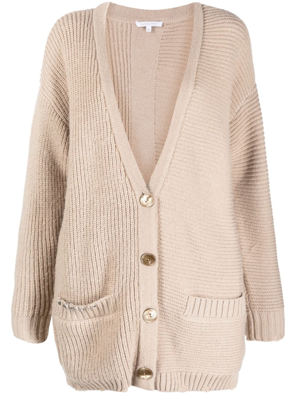 Patrizia Pepe Cardigan mit Logo-Patch - Nude von Patrizia Pepe