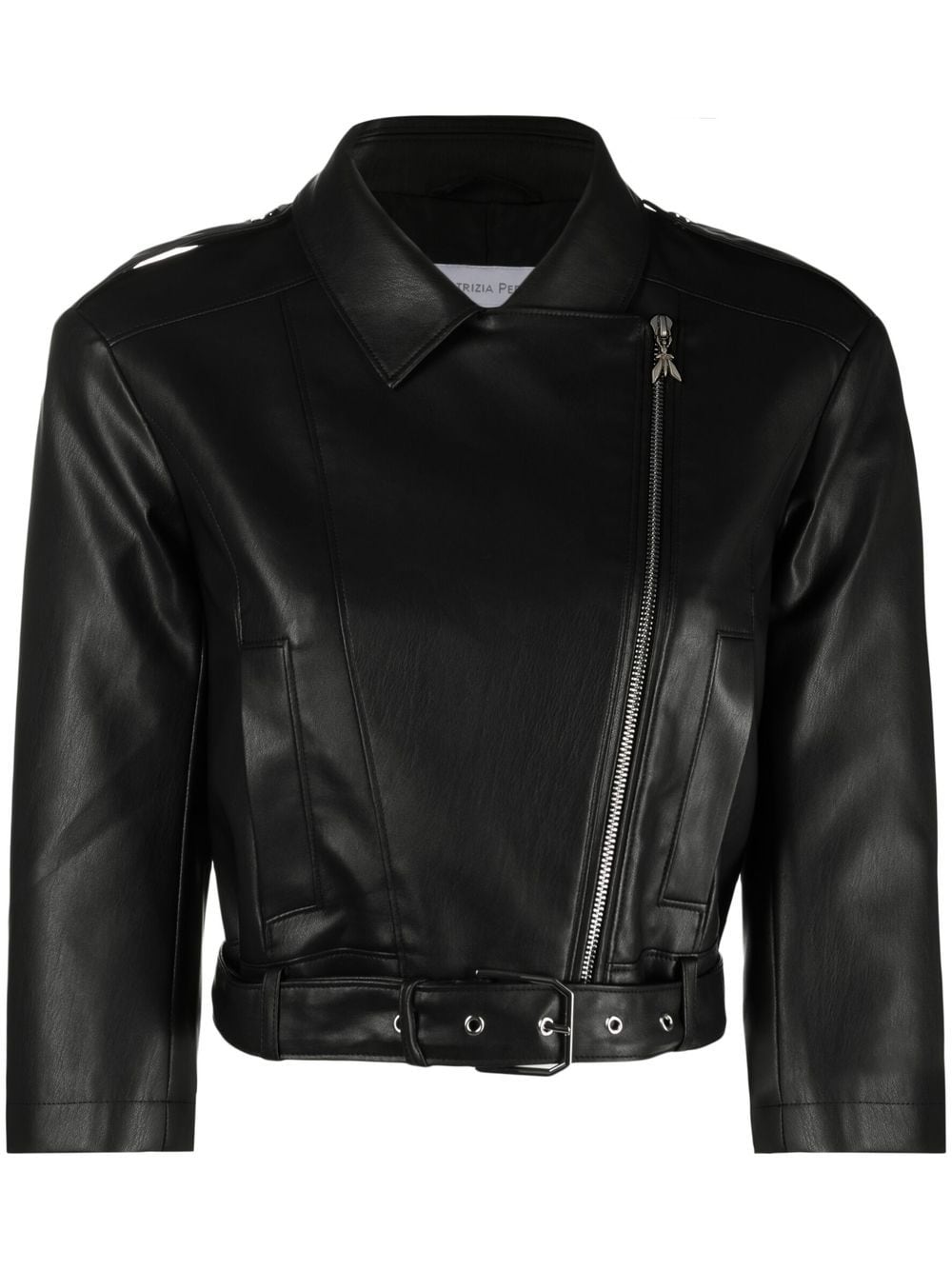 Patrizia Pepe Cropped-Bikerjacke - Schwarz von Patrizia Pepe