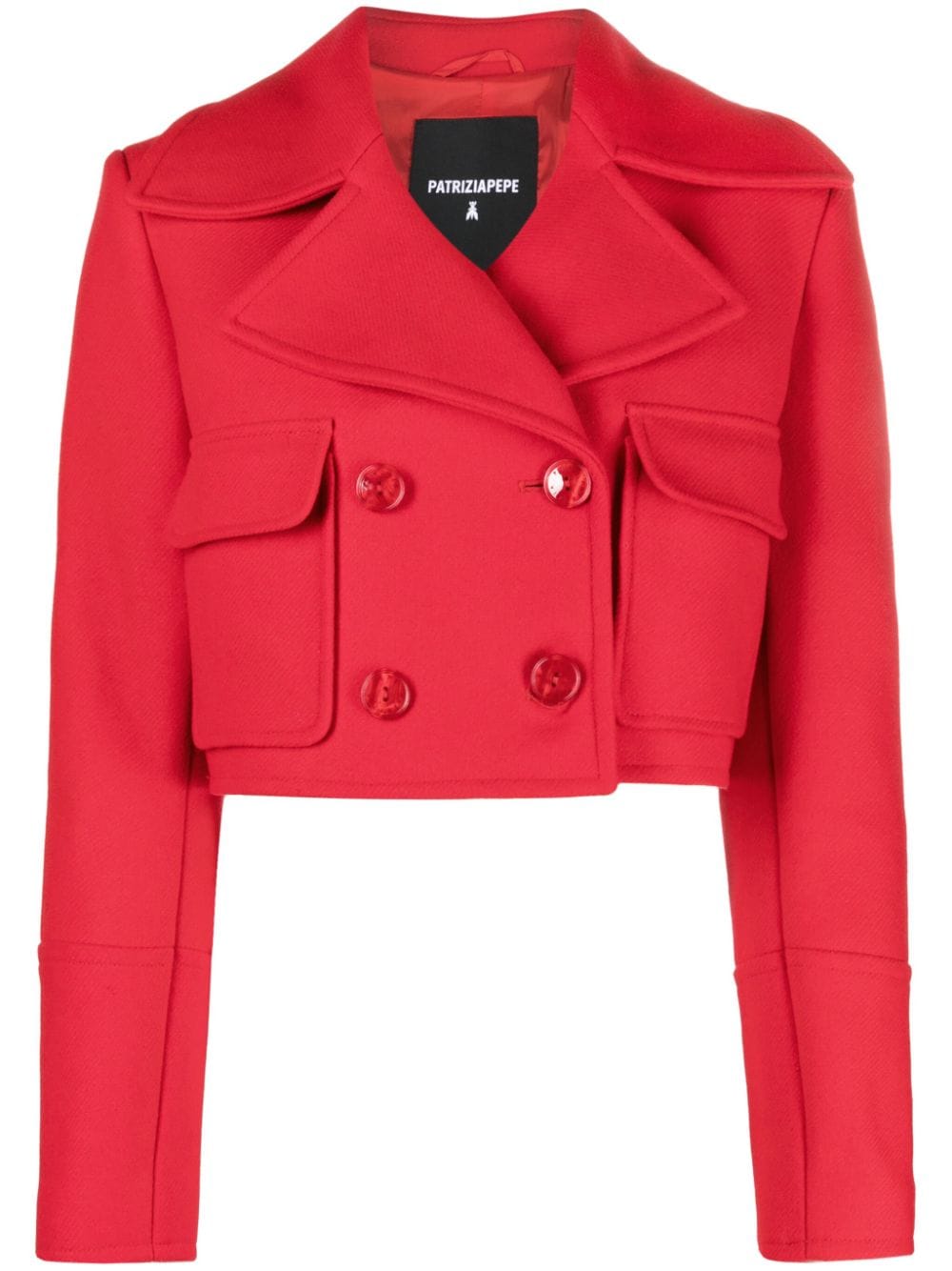 Patrizia Pepe Doppelreihige Cropped-Jacke - Rot von Patrizia Pepe