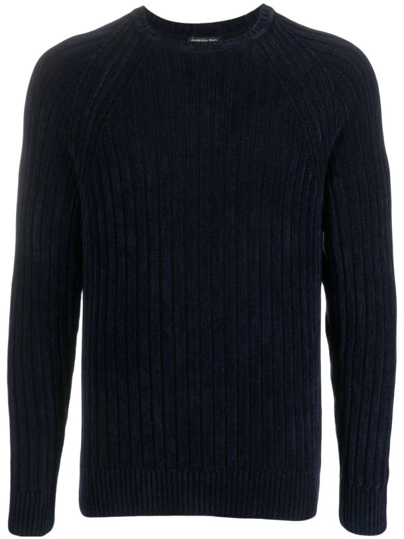 Patrizia Pepe Gerippter Pullover mit Chenille-Struktur - Blau von Patrizia Pepe