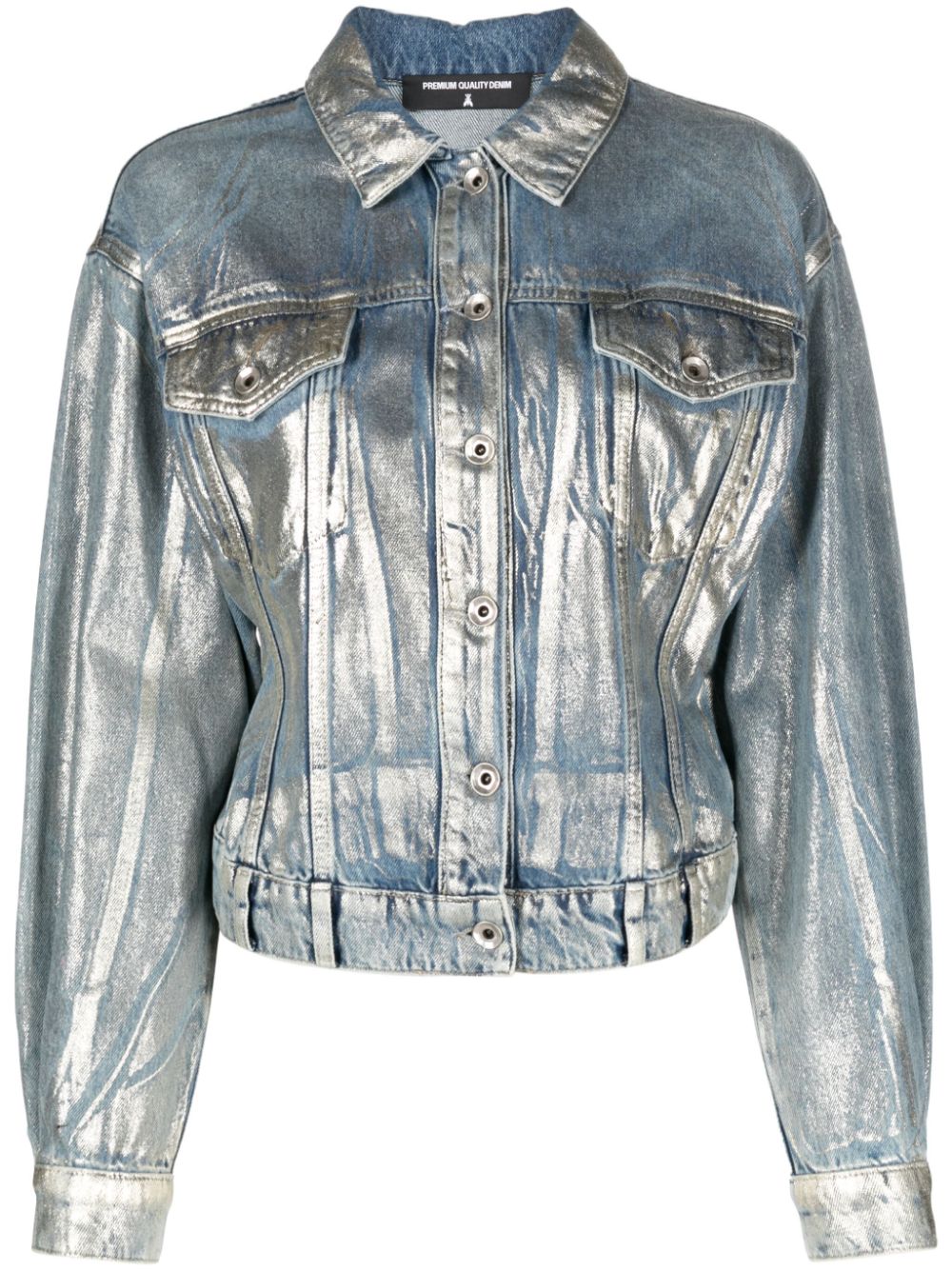 Patrizia Pepe Jeansjacke mit Metallic-Finish - Blau von Patrizia Pepe