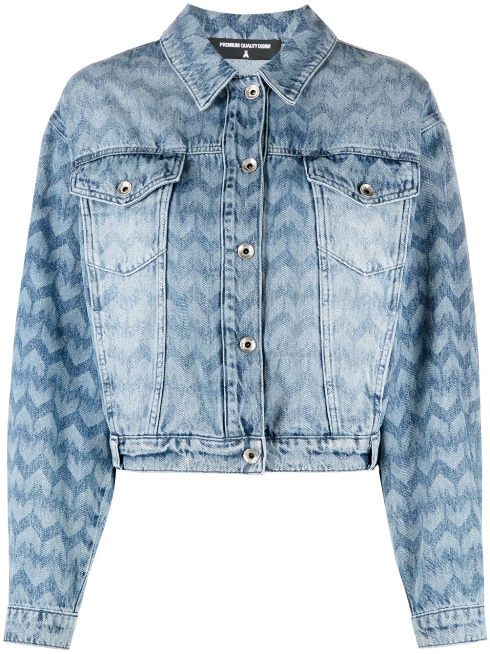 Patrizia Pepe Jeansjacke mit Monogrammmuster - Blau von Patrizia Pepe