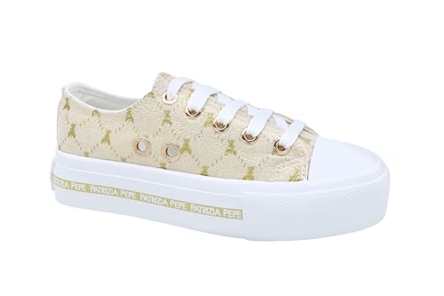 Patrizia Pepe Jungen Mädchen PJ256.27_31 Sneaker, Gold, EU Schmal von Patrizia Pepe