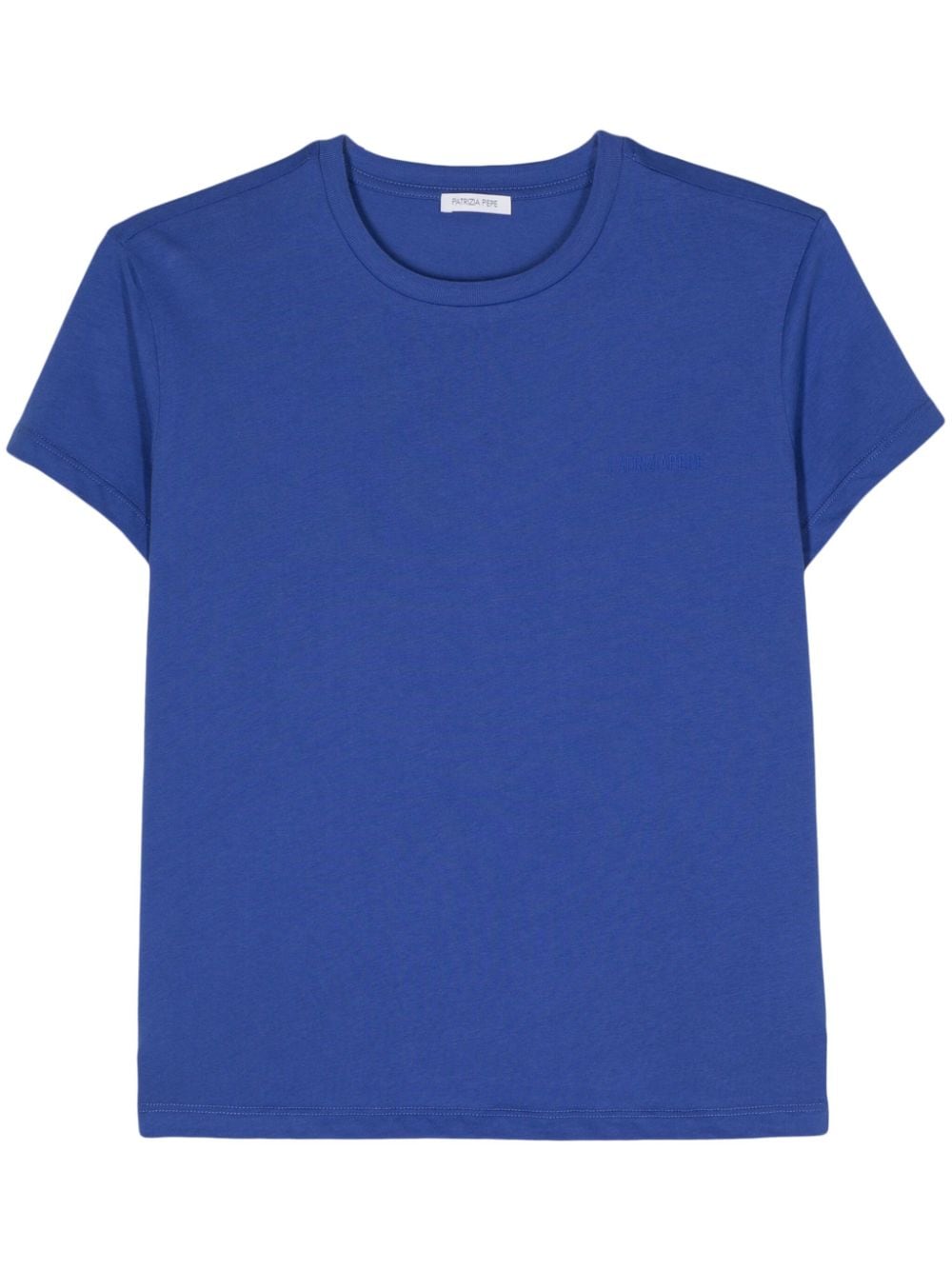 Patrizia Pepe T-Shirt mit gummiertem Logo - Blau von Patrizia Pepe