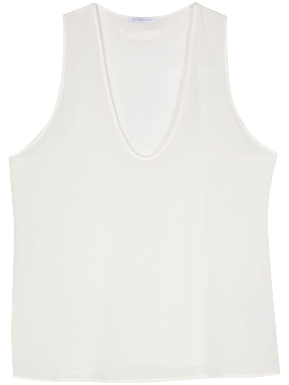 Patrizia Pepe crepe-de-chine tank top - Weiß von Patrizia Pepe