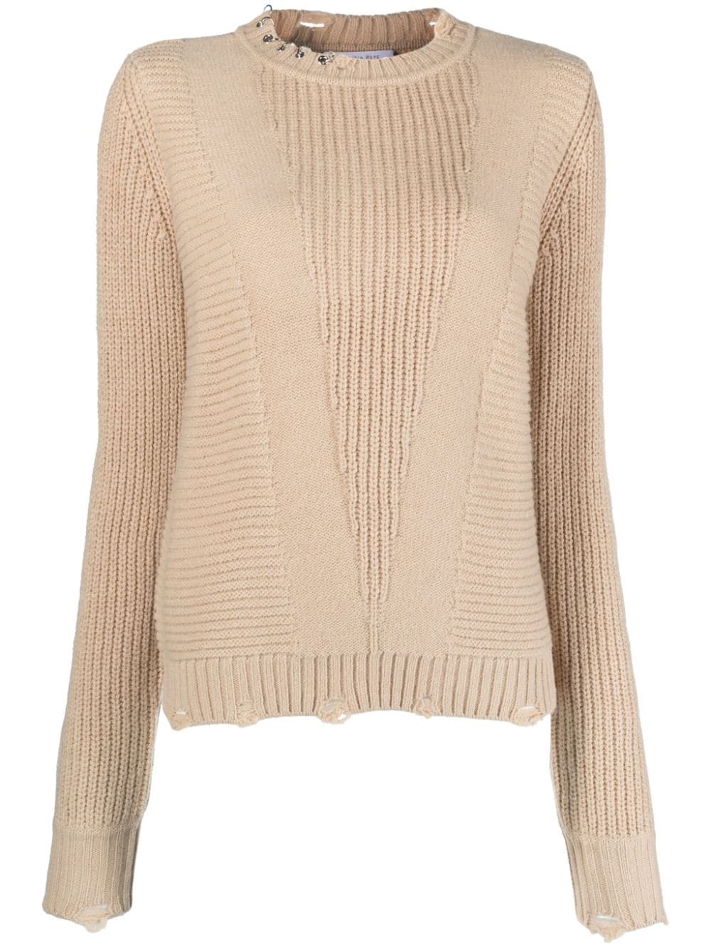 Patrizia Pepe Pullover mit Piercing-Applikation - Nude von Patrizia Pepe