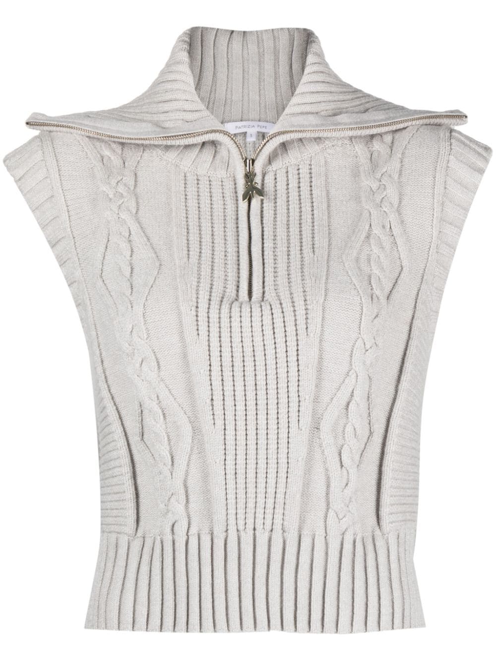 Patrizia Pepe Gerippter Pullover mit Zopfmuster - Grau von Patrizia Pepe