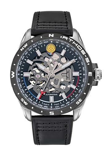 Patrouille de France Athos 5 Fliegeruhr Automatik Skelett Leder Schwarz, Gurt Patrouille de France Athos 5 Fliegeruhr Automatik Skelett Leder Schwarz, Gurt von Patrouille de France