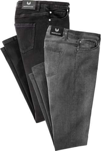 Patsy&Lou Damen 2er Pack Jeans mit Stretch, Mid-Waist, Gerader Beinverlauf, Straight, Schwarz, Gr. 46 Patsy&Lou Damen 2er Pack Jeans mit Stretch, Mid-Waist, Gerader Beinverlauf, Straight, Schwarz, Gr. 46 von Patsy&Lou