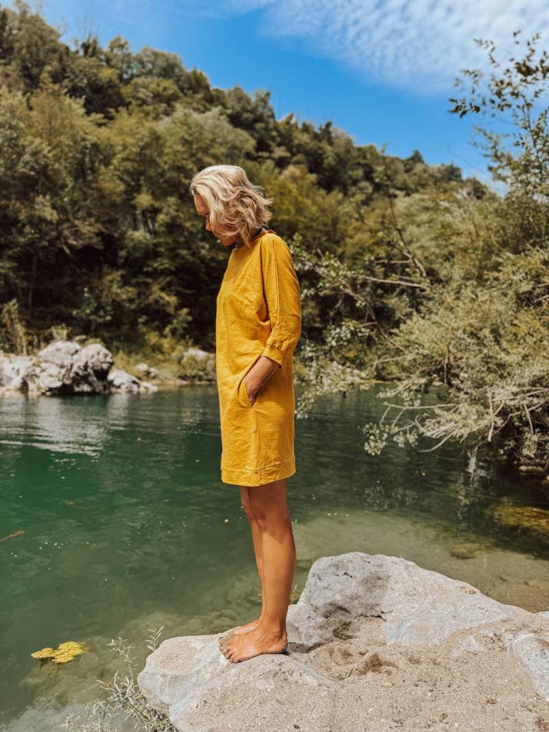 Gelbes Kleid Mit Taschen | Bio Tunika von PatsyClothing