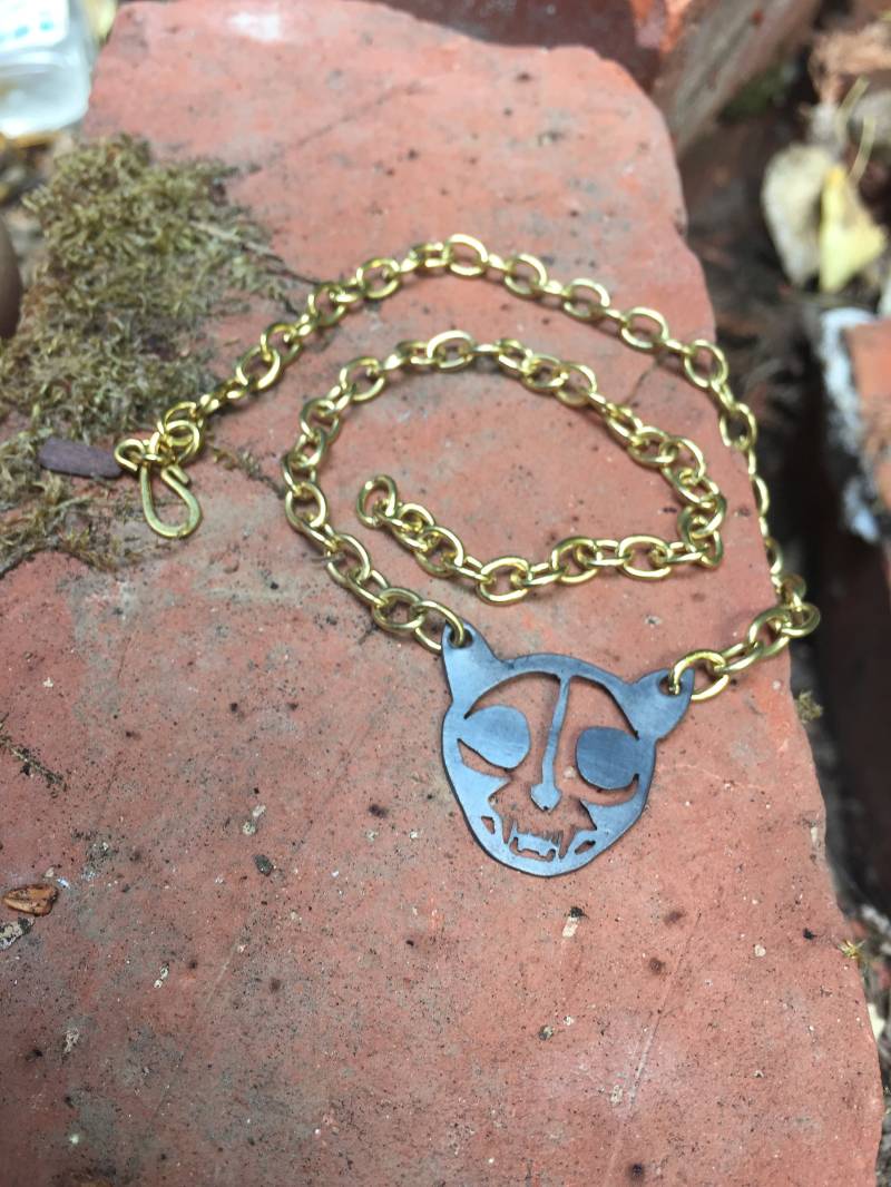 Katze Schädel von PatsyReeseJewelry