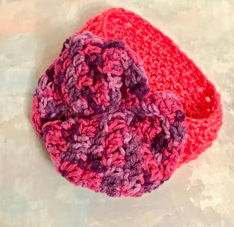 Baby Stirnbänder, Mädchen Stirnband, Häkelstirnband, Kleinkind 0-3 Monate, Dark Pink Und Lila, Stirnbänder Häkeln, Schleife Stirnband von PatternsToPretty