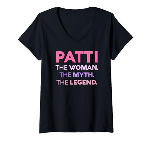 Damen Patti Die Frau Die Mythen-Legende Name Personalisierte Frauen T-Shirt mit V-Ausschnitt Damen Patti Die Frau Die Mythen-Legende Name Personalisierte Frauen T-Shirt mit V-Ausschnitt von Patti Legend Tees
