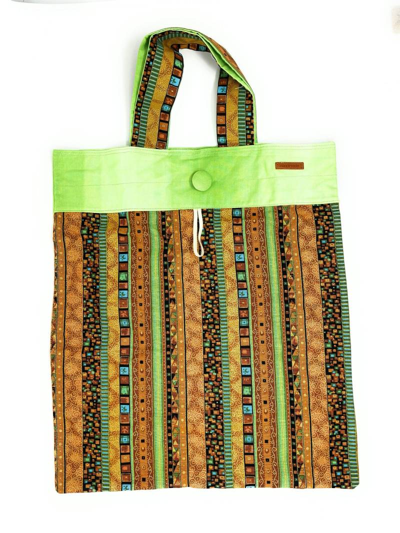 Einkaufs-Tasche Kompakt in Grüner Farbharmonie Ta-402 Von Pattipatch - Passt Jede Handtasche von PattiPatchStoffe
