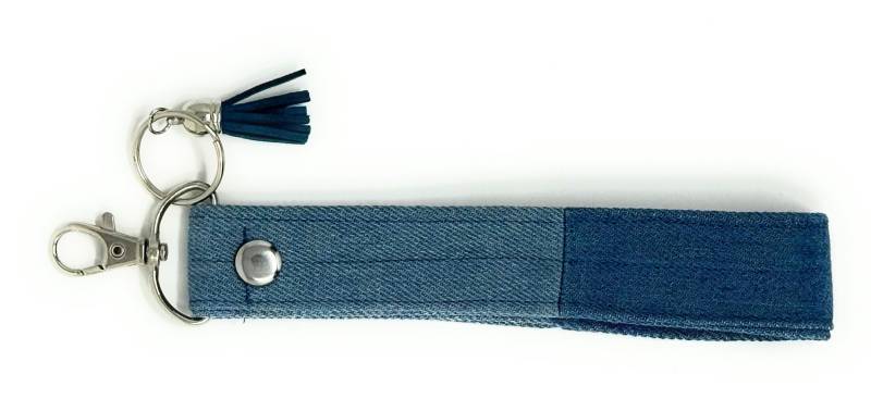 Jeans-Schlüsselanhänger Sa-307 Für Männer in Blauer Jeans Farbharmonie - Von Pattipatch von PattiPatchStoffe