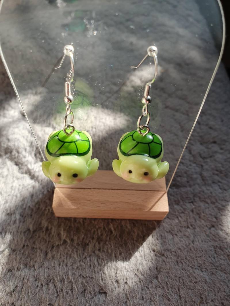 Ohrringe Ohrhaken Ohrhänger Schildkröte - Handarbeit Ohrringe Ohrhaken Ohrhänger Schildkröte - Handarbeit von PattysKartenwelt