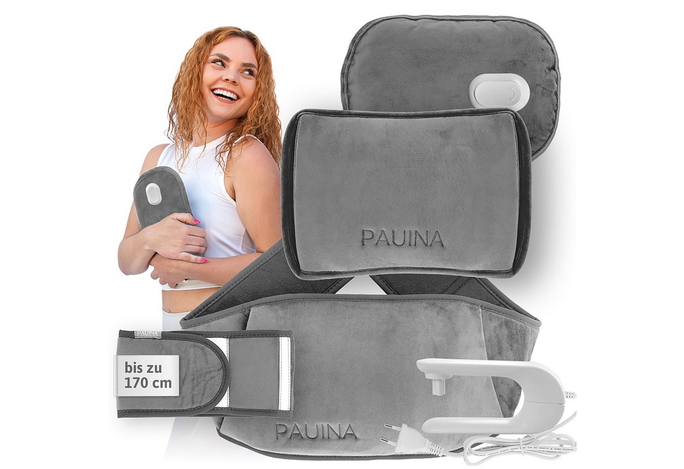 Pauina Wärmflasche die smarte Wärmflasche, 5-teiliges Set, bis zu 10 Std. Wärme, (Leistung 380 Watt, 220-240 V~, 50/60 Hz), Auslaufsicher von Pauina