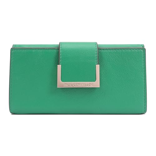 Paul COSTELLOE Echtes Leder Damen Geldbörse - Designer RFID Bifold Clutch mit Mehrere Kartenfächer & Reißverschluss Münzfach - Erhältlich in 6 stilvollen Farben, Alt, iris, Einheitsgröße, Designer von Paul Costelloe