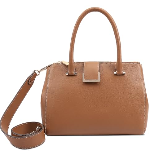 Paul Costelloe MIAMI Handtasche aus genarbtem Leder in 4 modischen Farben, löwe, One Size von Paul Costelloe