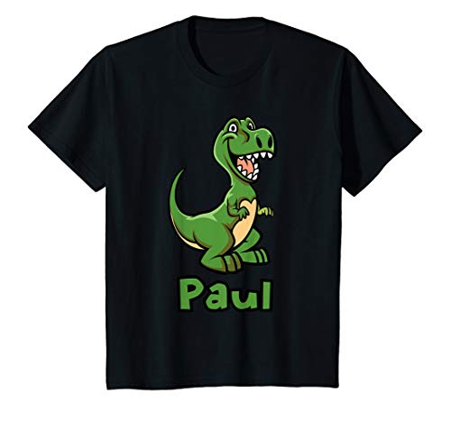 Kinder Dino Dinosaurier Name Paul Jungs Geschenk T-Shirt von Paul Dino Name Geschenk