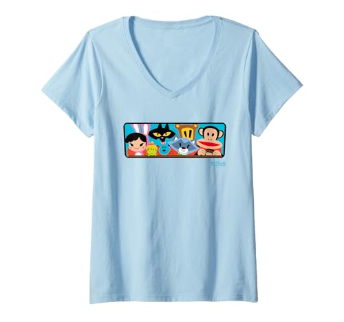 Damen Paul Frank Julius fährt die Bande T-Shirt mit V-Ausschnitt von Paul Frank