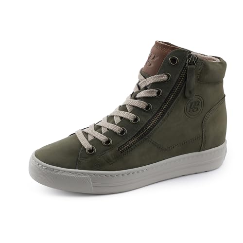 Paul Green Damen, Frauen High-Top Sneaker,high top Sneaker,Sneaker-Stiefel,mid Cut,Halbschuhe,straßenschuhe,Strassenschuhe,Oliv (JA),39 EU / 6 UK von Paul Green