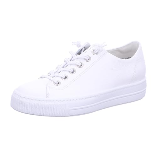 Paul Green Damen Pauls mit Relax-Weite und Wechselfußbett, Frauen Low-Top Sneaker,Halbschuhe,straßenschuhe,Strassenschuhe,Weiß (White/Silver),39 EU / 6 UK von Paul Green