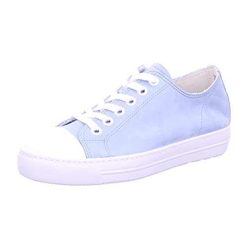 Paul Green Damen SUPER Soft Pauls, Frauen Low-Top Sneaker,schnürschuhe,schnürer,Plateausohle,Women's,Ladies,Hellblau/Weiß (White.LAGO),37 EU / 4 UK von Paul Green