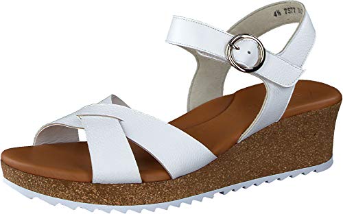 Paul Green Damen SUPER SOFTE Keil Sandaletten, Damen Keilsandalen,keilsandaletten,wedge-heel,bequem,flach,weiblich,ladies,Weiß (008),40.5 EU / 7 UK von Paul Green