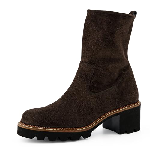 Paul Green Damen, Frauen Klassische Stiefeletten,Booties,halbstiefel,Kurzstiefel,uebergangsschuhe,uebergangsstiefel,flach,Braun (Suede/Mocca),38 EU / 5 UK von Paul Green