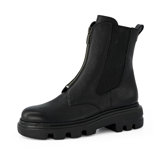 Paul Green Damen, Frauen Klassische Stiefeletten,Kurzstiefel,uebergangsschuhe,uebergangsstiefel,flach,Boots,Stiefel,Schwarz (MAINCALF/Black),40 EU / 6.5 UK von Paul Green