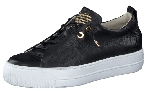 Paul Green Damen SUPER Soft Pauls | Frauen Low-Top Sneaker | straßenschuhe | Strassenschuhe | Sportschuhe | Freizeitschuhe | Schwarz (Black/Gold) | 40.5 EU / 7 UK von Paul Green