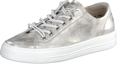 Paul Green Damen SUPER Soft Pauls mit Relax-Weite | Frauen Low-Top Sneaker | Wechselfußbett | Freizeitschuhe | Gold Metallic (Mineral) | 38.5 EU / 5.5 UK von Paul Green