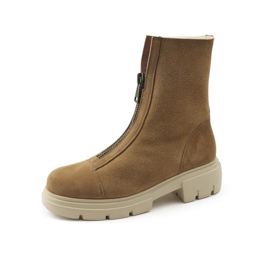 Paul Green Damen Bootie mit Warmfutter, Frauen Plateaustiefeletten,Warm gefüttert,halbstiefel,Kurzstiefel,Mittelbraun (SISAL/Camel),38.5 EU / 5.5 UK von Paul Green
