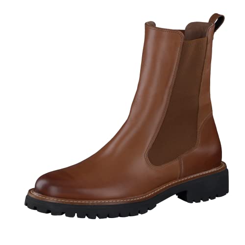 Paul Green Damen Chelsea-Boots, Frauen Chelsea Boots,halbstiefel,kurzstiefel,uebergangsschuhe,uebergangsstiefel,flach,Mittelbraun (COGNAC),37 EU / 4 UK von Paul Green